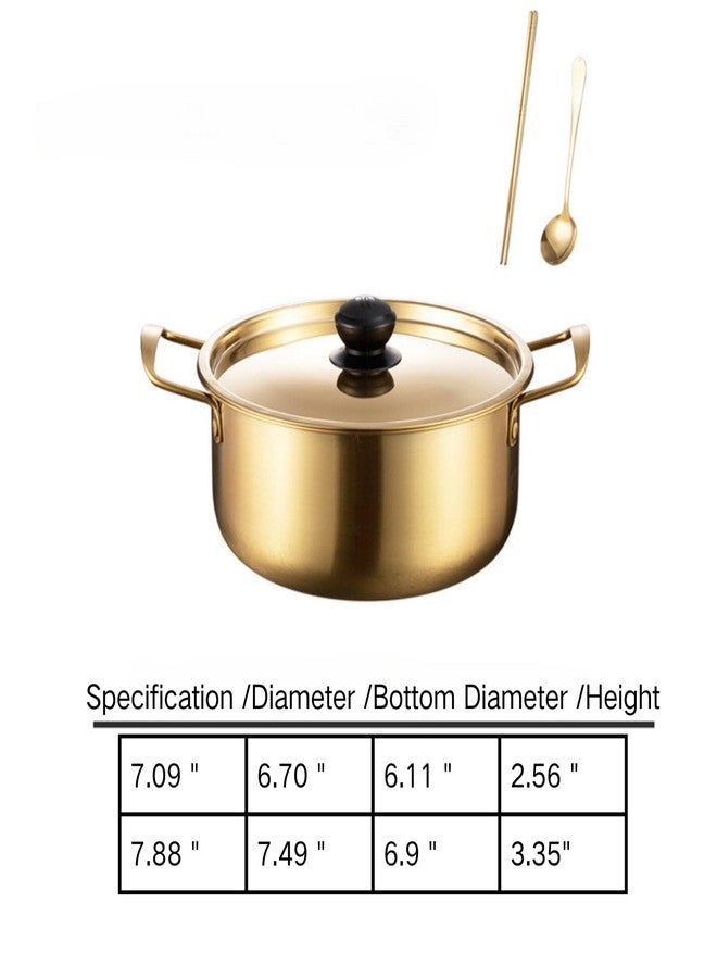 GOVNPJ Korean Ramen Pot With Lid, 2 Pack Korean Noodle Cooker, Korean Pot Stainless Steel Cooking Pot for Soup, Pasta, Dishwasher Safe (7", 7.9") - Image 4